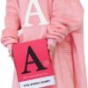 Personalized Wearable Blanket Hoodie for Women – Oversized Sherpa Fleece Hoodie with Custom Letter for Birthday, Valentine’s Day & Christmas Gifts