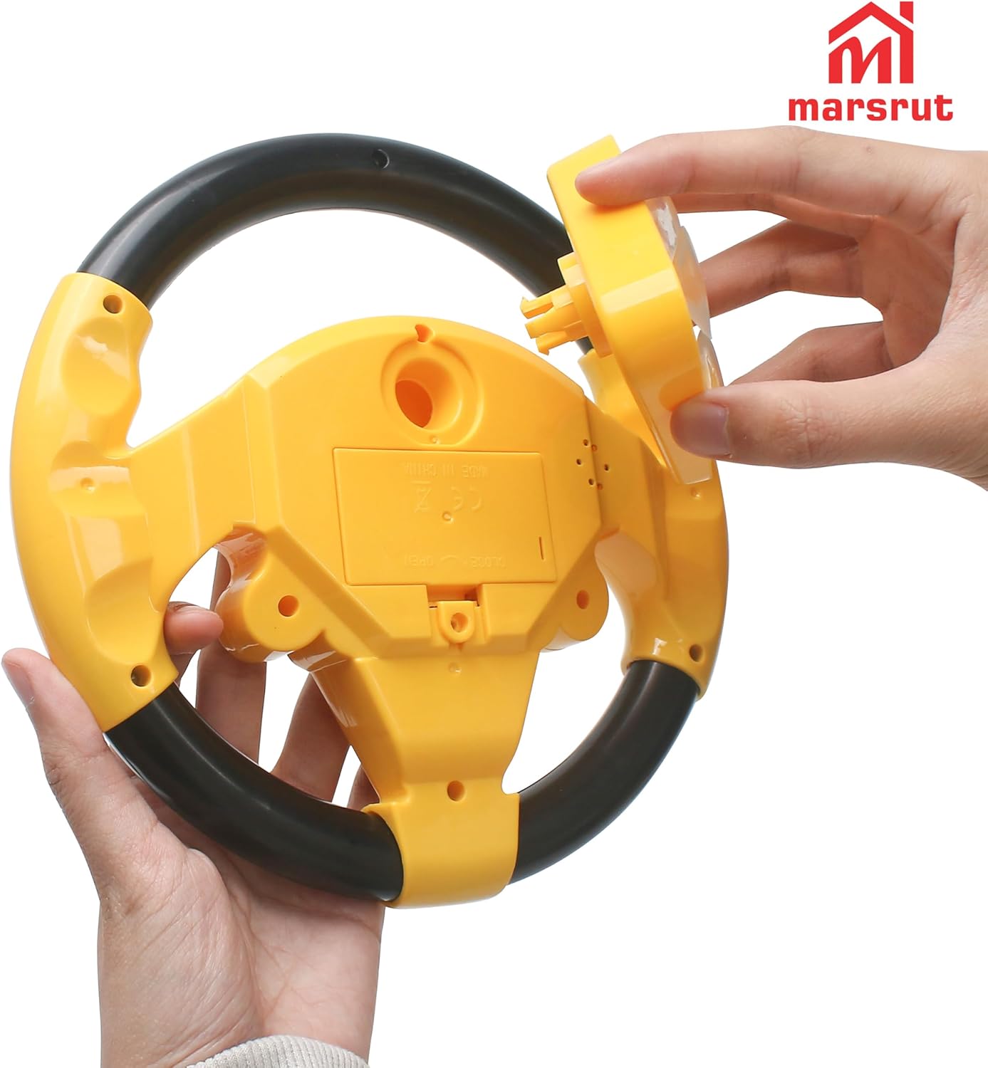 Kids Toy Steering Wheel - Yellow Electronic Driving Simulator with Realistic Sounds, Lights & Horn - Educational Interactive Toy for Toddlers & Children 3+ Years