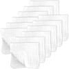 SWEET DOLPHIN 12-Pack Premium Muslin Burp Cloths - 100% Cotton Extra Absorbent Baby Washcloths for Boys & Girls - Soft & Durable Spit-Up Rags for Newborn Registry (White, 20" x 10")