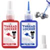 Dual Strength Threadlocker Set (50ml) – Blue Medium & Red High Strength Thread Lock Adhesive for Nuts, Bolts, and Fasteners – Resistant to Vibration, Leakage, and Corrosion