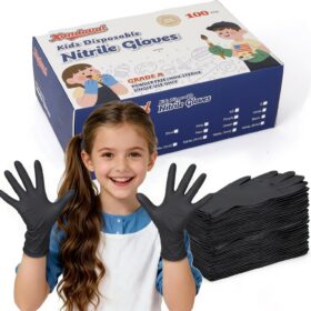 Kids Disposable Nitrile Gloves (XS, 100 Count) – 5Mil Heavy-Duty Latex-Free Safety Gloves for Painting, Cleaning, Cooking, and Gardening – Perfect Fit for Ages 4-8