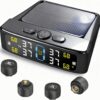 Solar & USB Powered TPMS for RVs & Trucks - Real-Time Tire Pressure Monitoring System with 4 External Sensors, Color LCD Display, and 6 Alarm Modes (0-88 PSI)