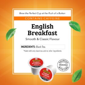 Twinings English Breakfast Black Tea K-Cup Pods for Keurig Brewers | 24 Count | Smooth, Full-Bodied Blend for Hot or Iced Tea
