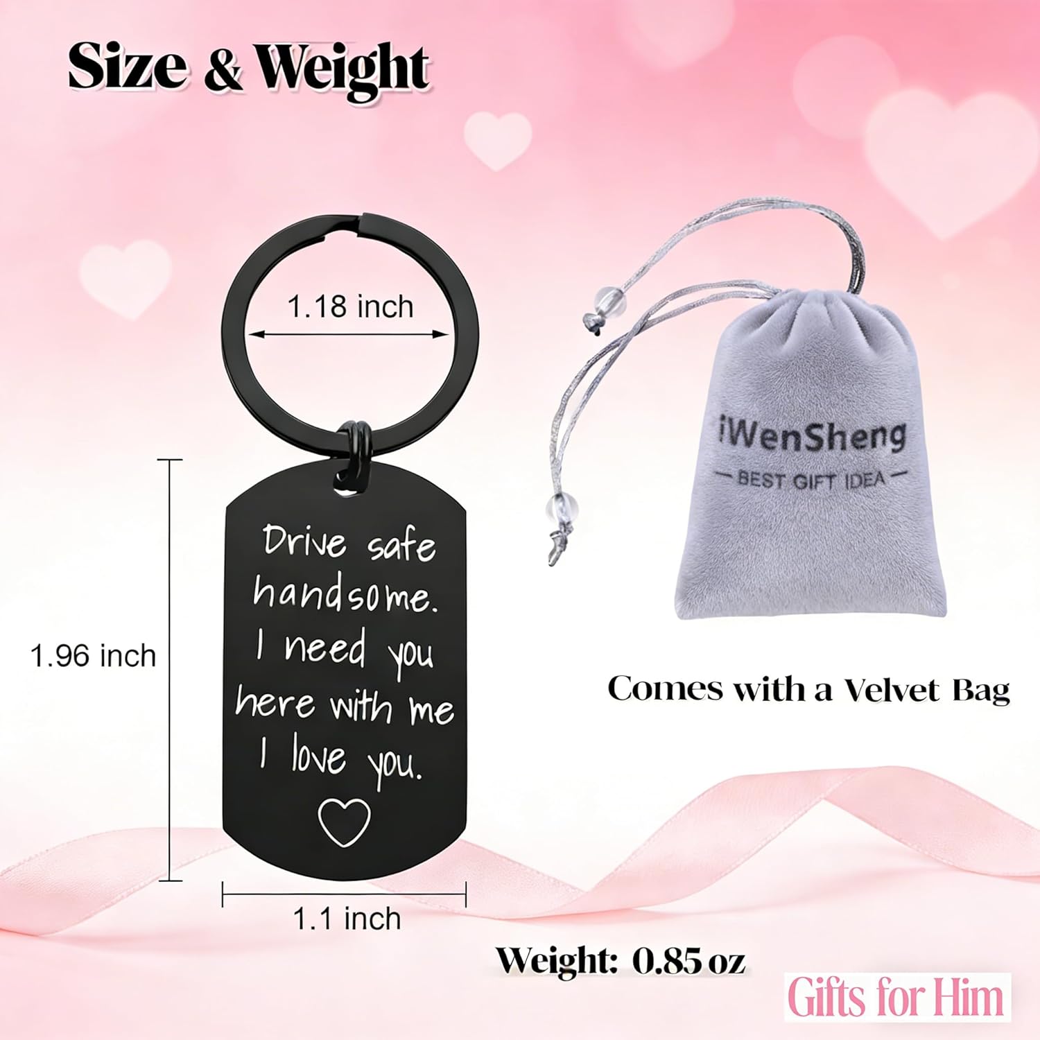 Drive Safe Keychain for Boyfriend – Engraved 'I Need You Here With Me' Keyring Gift for Him, Husband, Fiance - Romantic Anniversary, Birthday or Valentine’s Day Surprise