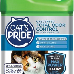 Cat's Pride Max Power Clumping Cat Litter | 10-Day Odor Control, 99% Dust Free & Hypoallergenic | 15 lb Jug
