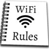 Mini Spiral Notebook 4x4 Inch - 'WiFi Rules' Hardcover Sketchbook & Journal