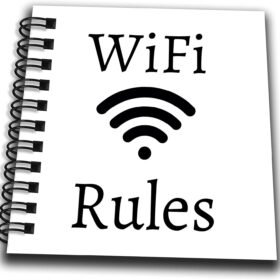 Mini Spiral Notebook 4x4 Inch - 'WiFi Rules' Hardcover Sketchbook & Journal