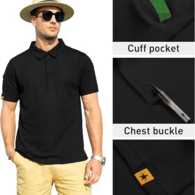 Men's Tactical Performance Polo Shirt - Quick-Dry Short Sleeve Athletic Golf & Sports T-Shirt