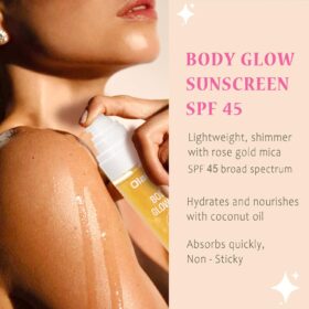 Glow Shield SPF 45 Body Oil - Hydrating Sunscreen Moisturizer with Coconut Oil for Glowing Skin - Lightweight, Non-Greasy Sun Protection Serum for Face & Body