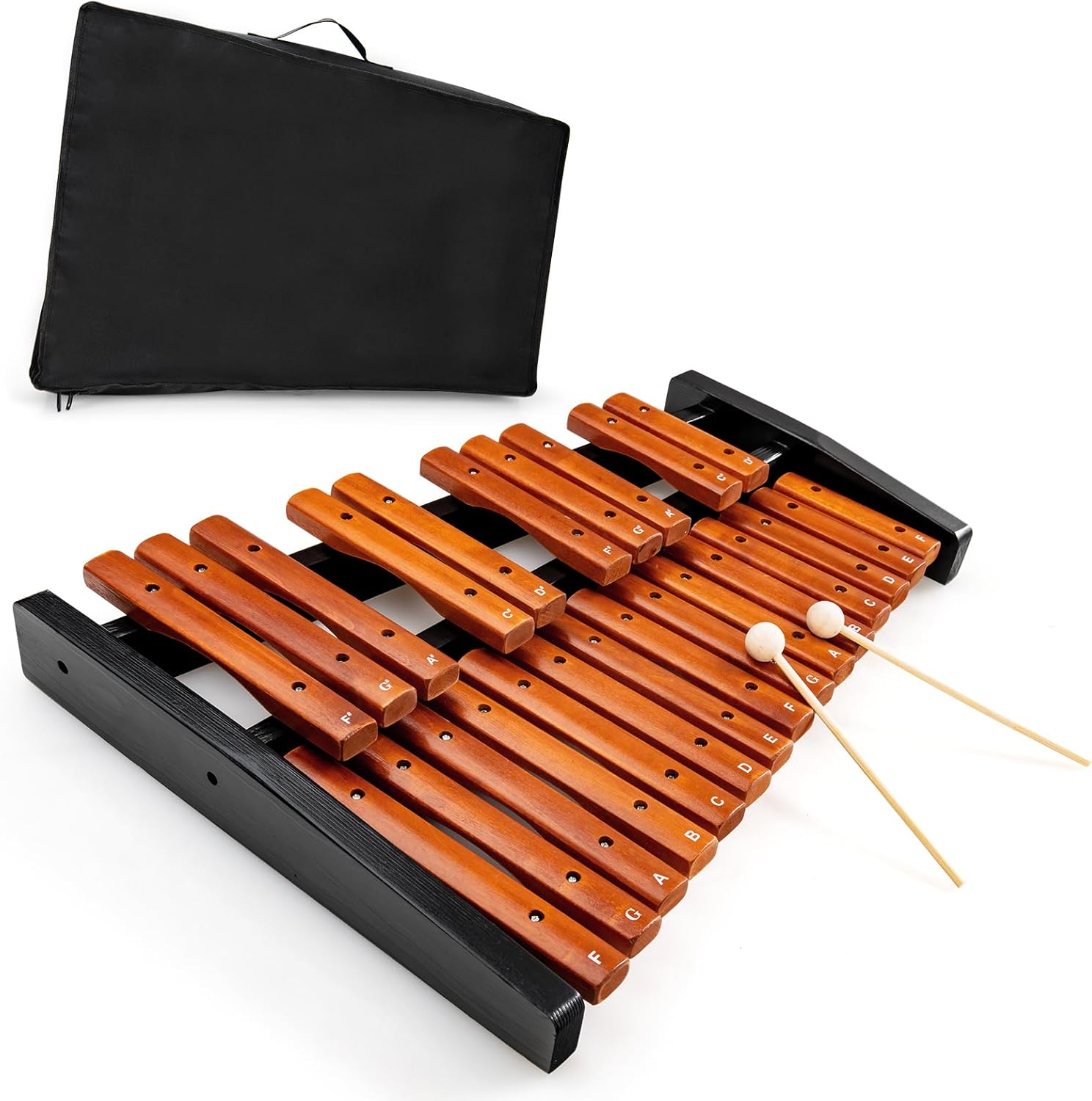 Costzon 25-Note Wood Xylophone - Portable Percussion Instrument with Mallets, Carrying Bag & Musical Chart for Beginners, Students & Band Practice