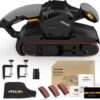 Jellas 7-Amp Variable Speed Belt Sander, 3x21-Inch Portable or Benchtop Sander with Dust Bag, Vacuum Adapter, and 10 Sanding Belts Included