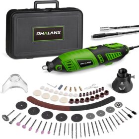 PHALANX 180W Rotary Tool Kit with Flex Shaft - 6-Speed Variable Multi-Tool, 139-Piece DIY Set for Cutting, Grinding, Sanding, Carving & Engraving