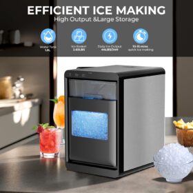 Antarctic Star Nugget Ice Maker Countertop - 44 Lbs/Day Self-Cleaning Portable Ice Machine with LED Display, Fast 15 Min Cycle for Home, Bar & Office