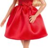Barbie Signature Mattel 80th Anniversary Ruby Celebration Doll - Blonde Fashion Figure in Red Gown with Silvery Accessories, Collectible Gift for Fans & Kids Ages 3+
