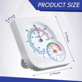 Kathfly 6-Pack Analog Hygrometer and Thermometer – Compact Indoor Humidity & Temperature Gauge Monitor for Home, Greenhouse, and Office