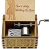Hand-Cranked Wood Music Box - Antique Engraved 'Can't Help Falling in Love' Musical Gift for Boyfriend, Girlfriend, Husband & Wife