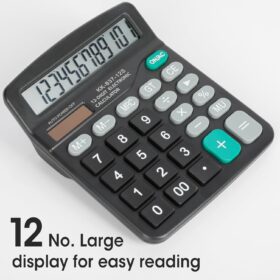 8-Pack Desktop Calculators with Large LCD Display - 12-Digit Solar & Battery Dual Power Office Calculators with Sensitive Big Buttons for School, Home, and Business