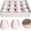 Official League Practice Baseballs - Durable 9-Inch Leather Training Balls for Pitching, Fielding & Autographs - One Dozen Bulk Pack