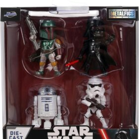 Jada Toys Star Wars Metalfigs 4-Pack | 2.5-Inch Die-Cast Figure Set | Darth Vader, Stormtrooper, R2-D2, Boba Fett