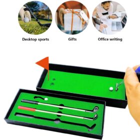 Executive Golf Pen Set & Desktop Putting Green – Funny Office Gag Gift & Stress Relief Toy for Golfers