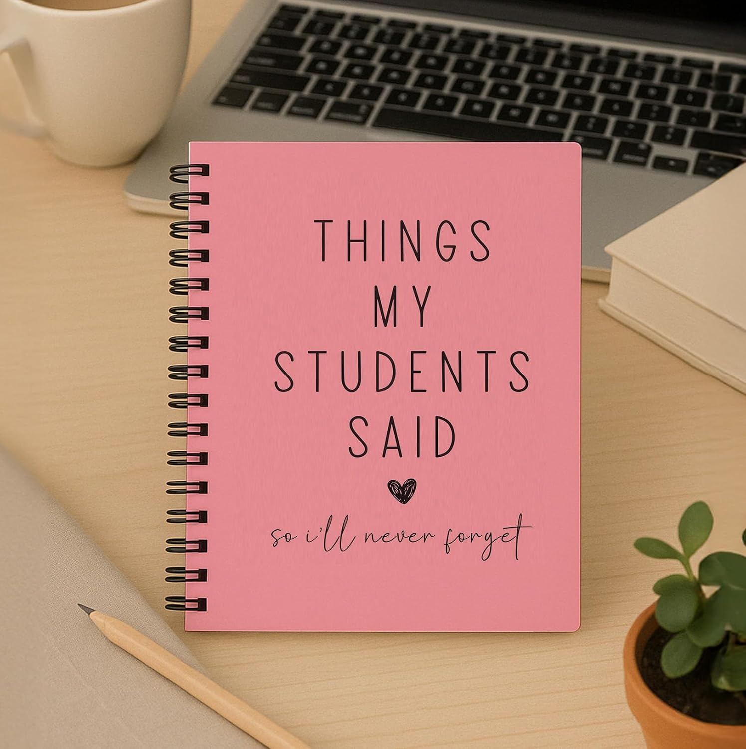 bitCNY Hot Pink Spiral Notebook – Stylish Teacher Appreciation Gift & Premium Keepsake Journal (5.5 x 8.5 Inches)