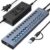 ACASIS 16-Port Powered USB 3.2 Hub - Hybrid 8x USB-A & 8x USB-C Data Splitter with 96W Adapter, 10Gbps High-Speed Aluminum Expansion Dock for Laptop, PC, and Printer