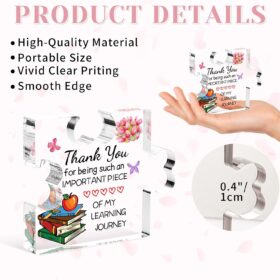 Teacher Appreciation Gift - Heart-Shaped Acrylic Puzzle Plaque with Stand - Inspirational Office Desk Decor & Thank You Present for Educators, Graduation, & Valentine's Day