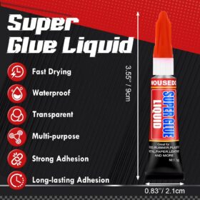 Super Glue 12-Pack (3g) - Instant Bond Clear Cyanoacrylate Adhesive for Wood, Metal, Plastic, Leather & DIY Crafts