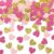 200-Piece Hot Pink & Gold Heart Confetti – 1.2 Inch Romantic Table Scatter for Weddings, Baby Showers, Valentine's & Bachelorette Parties