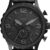 Fossil Men's Nate Chronograph Watch - oversized, Black Stainless Steel with Amber Accents