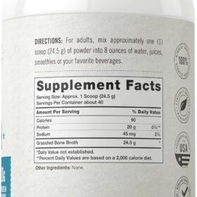 Herbage Farmstead Grass Fed Bone Broth Protein Powder - Paleo & Keto Friendly, Pasture Raised, Gluten Free, Non-GMO, 35.2 oz (2.2 lb) Tub