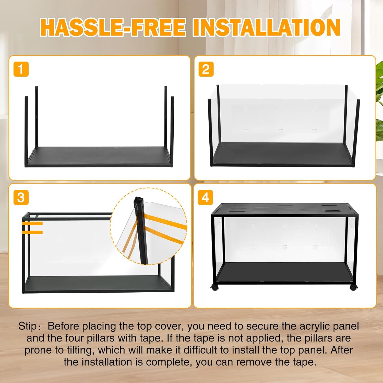 Chew-Proof Metal Hamster Cage – 360° View Stackable Small Animal Habitat with Top Access for Syrian Hamsters, Gerbils & Mice