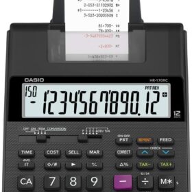 Casio HR-170RC Plus Desktop Printing Calculator – 2-Color Printer, Cost/Sell/Margin & Tax Functions – Portable Accountant’s Tool for Business & Bookkeeping