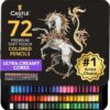Castle Art Supplies 72 Premium Colored Pencils Set – Soft Core Artist Grade Drawing Pencils for Coloring, Sketching & Blending – Includes Tutorial in Metal Storage Tin