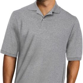 Jerzees Men's SpotShield Stain Resistant Polo Shirt - Short Sleeve Dri-Power Moisture Wicking Active Jersey Knit with Sport Collar (Black, Medium)