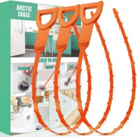 Drain Snake Hair Clog Remover (3-Pack) - 20 Inch Flexible Sink & Shower Cleaning Tool for Bathrooms and Kitchens