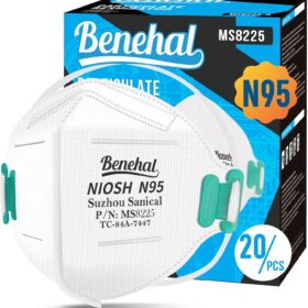 NIOSH Approved N95 Respirator Masks - 20 Pack Individually Wrapped with 4-Layer Filtration, Adjustable Nose Clip, and Dual Headbands