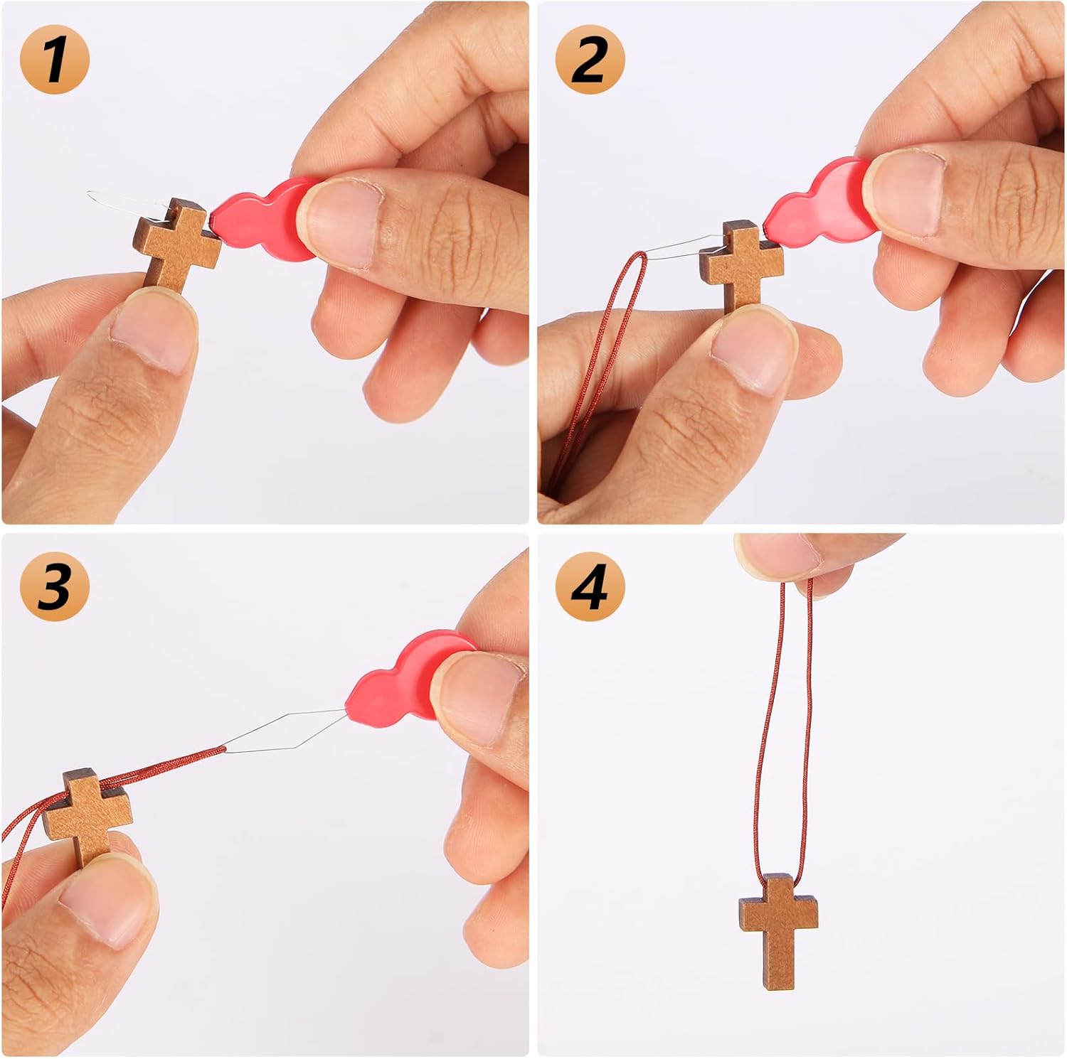 Small Wooden Crosses Bulk Pack – Natural Unfinished Mini Cross Charms for DIY Crafts, Easter Egg Fillers, VBS & Christian Gifts (3 Colors)