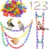 JIALEEY 100-Piece Colorful Plastic Chain Links - Montessori Math Manipulatives & DIY Bird Cage Connectors for Parrots, Sugar Gliders, & Small Pets
