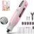 Pink 4V Cordless Rotary Tool Kit with LED Display - Portable Electric Grinder for DIY Crafts, Engraving, Sanding, Polishing & Drilling