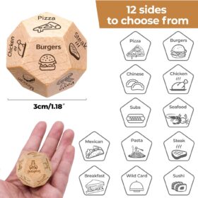 Date Night Dice - What's for Dinner? Food Decision Cubes - Funny Valentine's Day Gifts for Him & Her, Unique Couples Anniversary, Birthday, or Wedding Present for Men & Women