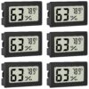 Digital Hygrometer Thermometer (6-Pack) – Mini Indoor Temperature & Humidity Monitor with LCD Display for Home, Greenhouse, Reptile Tank, and Cellar