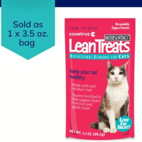 Covetrus Nutrisential Lean Treats for Cats – Low Fat, Skinless Chicken Flavor – Heart Healthy, Fortified with Taurine – Made in USA (3.5 oz Pouch)