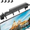 Universal Soundbar Mount with Storage – No-Drill TV Top Shelf for Samsung, Sony, LG, Bose – Fits Screens Up to 34.65", 15lb Capacity (Black)