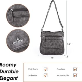 Angel Kiss Women's Crossbody Bag - Premium PU Leather Shoulder Purse with Adjustable Strap