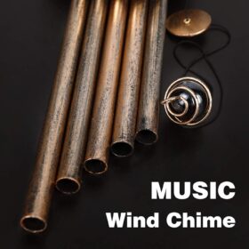 Solar Wind Chimes with LED Crackle Glass Ball - 42 Inch Large Memorial Deep Tone Metal Wind Chimes for Outside, Patio, Garden & Yard Decor