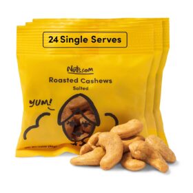Nuts.com Roasted & Salted Cashews – 24 Count Individually Wrapped Jumbo Snack Packs – 2 Lbs of Creamy, Protein-Rich, Vegan & Gluten-Free Nutrition for On-the-Go