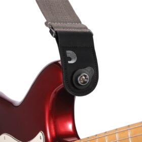 D'Addario Flex Lock Guitar Strap Locks - Secure Strap Blocks, No Drilling Required, Fits Most Electric & Acoustic Guitars - Black (4 Pack)