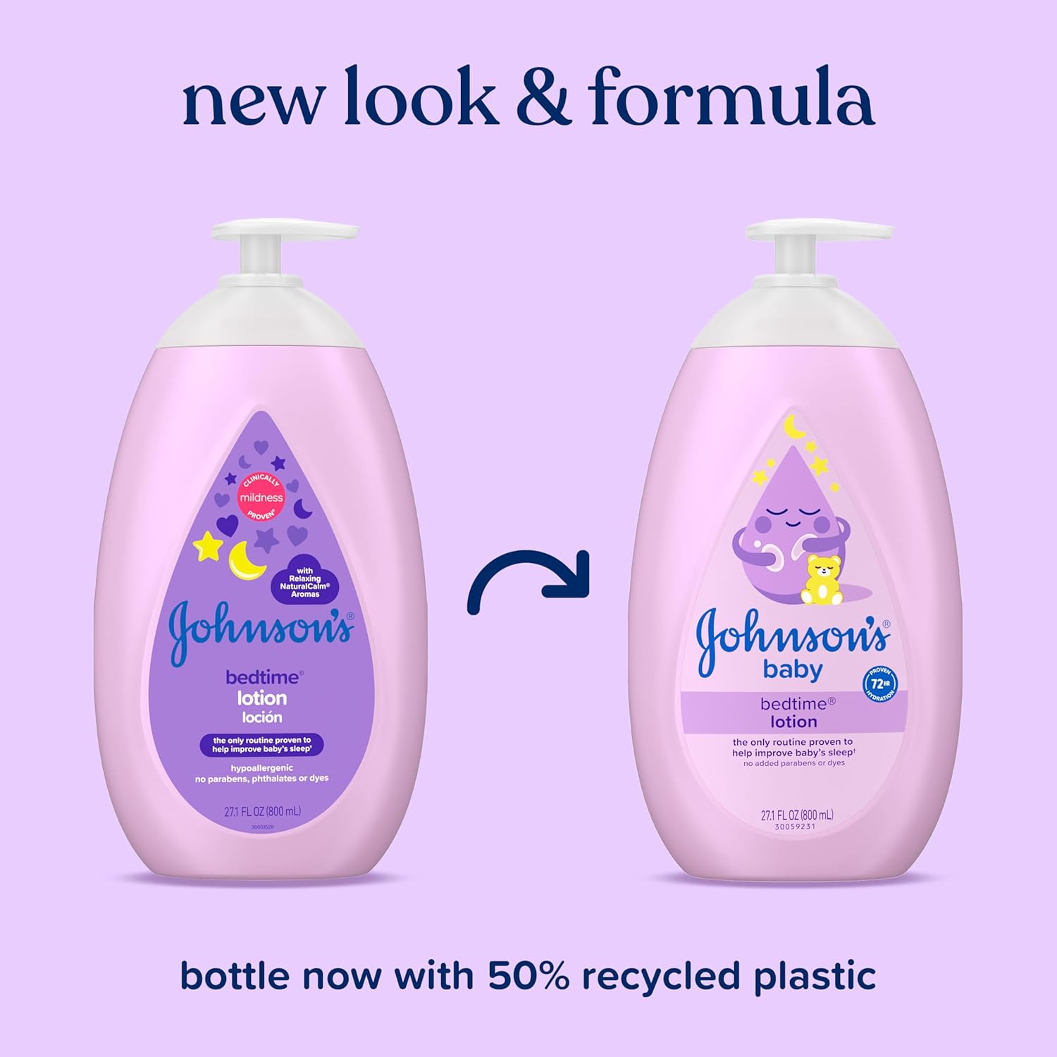 Johnson's Baby Bedtime Lotion with NaturalCalm Aromas – 27.1 fl. oz Hypoallergenic Moisturizing Baby Lotion for Gentle Sleep & Skin Hydration – Paraben & Dye Free