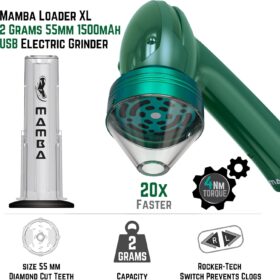 Mamba Electric Herb Grinder – Rechargeable Spice Mill with Loading Tool | Portable 2g Metal Grinder for Herbs & Kitchen